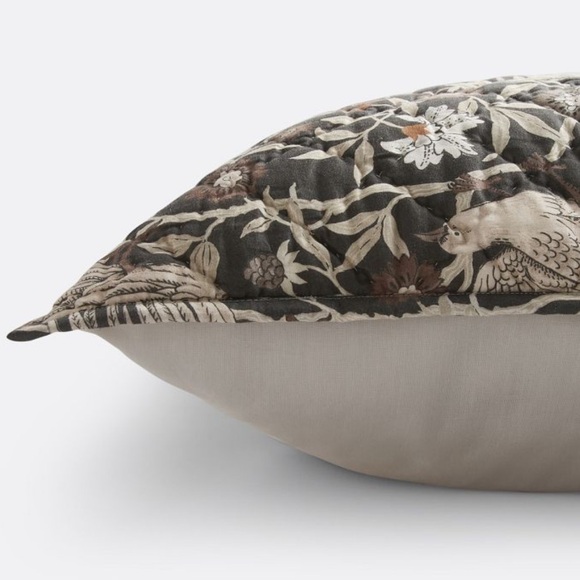 Rejuvenation Talia Handstitched Birds Euro Sham - Picture 2 of 6